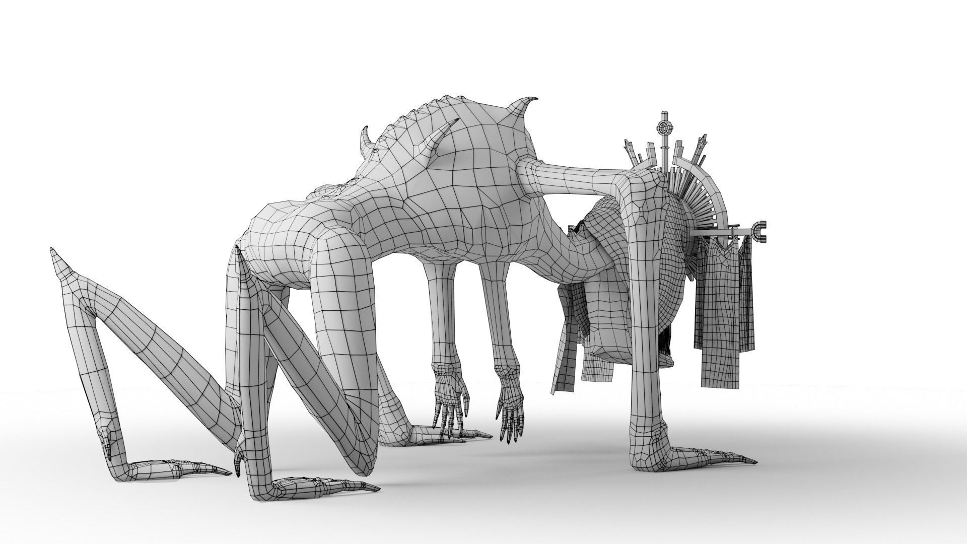 Religious Monster Low-poly 3D model_25