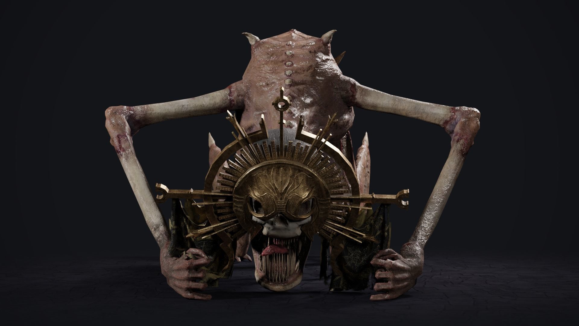 Religious Monster Low-poly 3D model_9