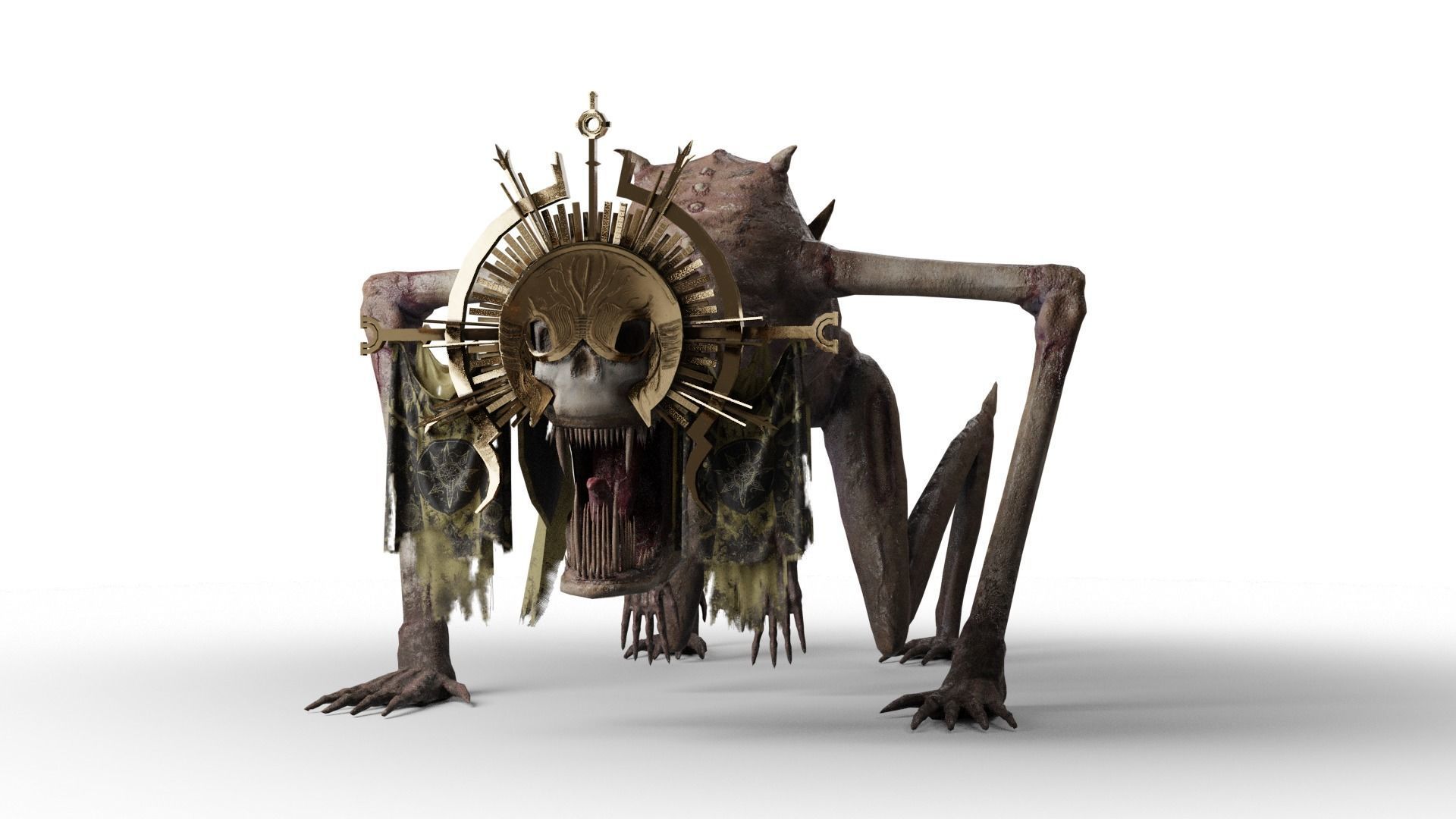 Religious Monster Low-poly 3D model_35