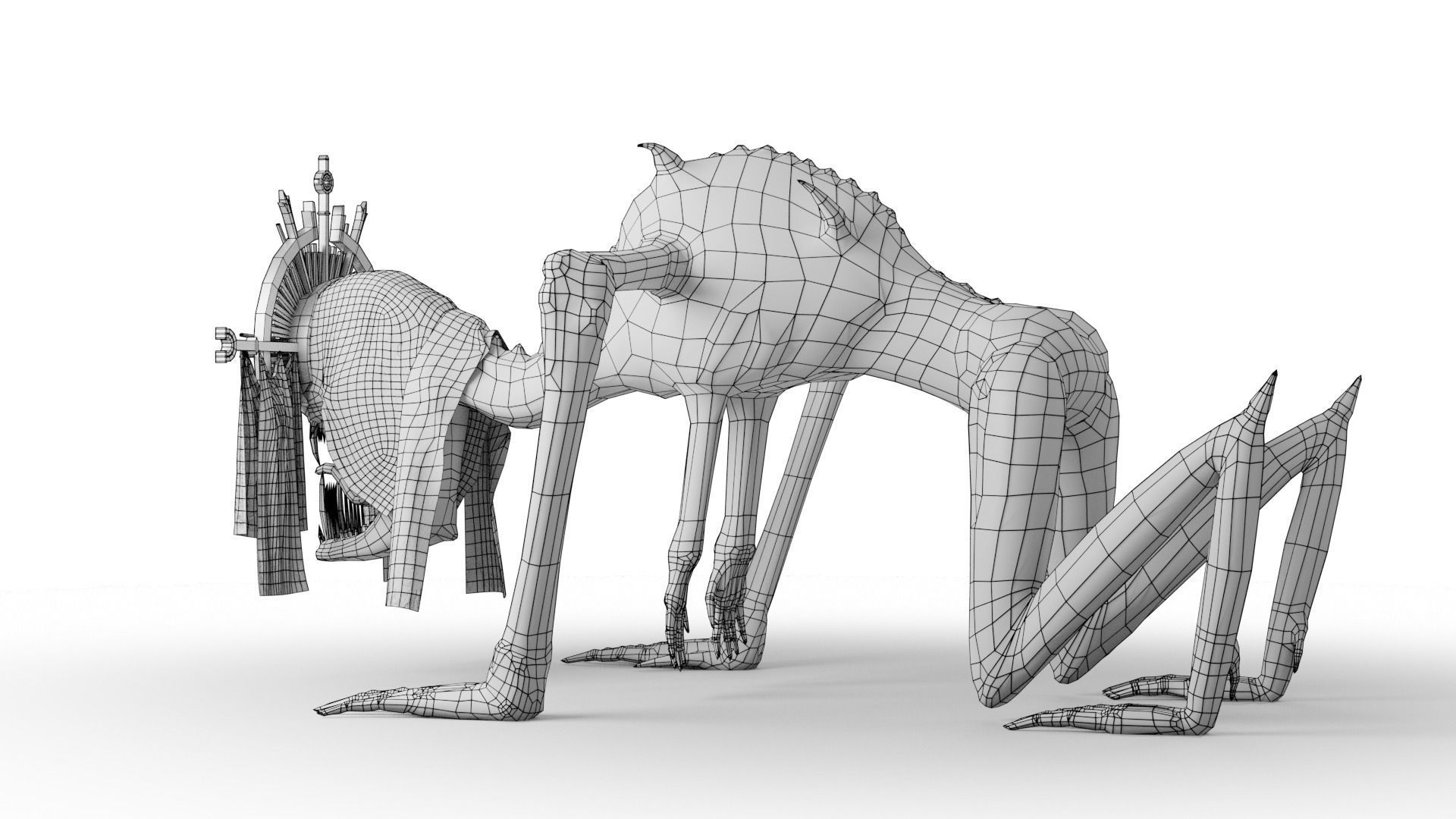 Religious Monster Low-poly 3D model_30