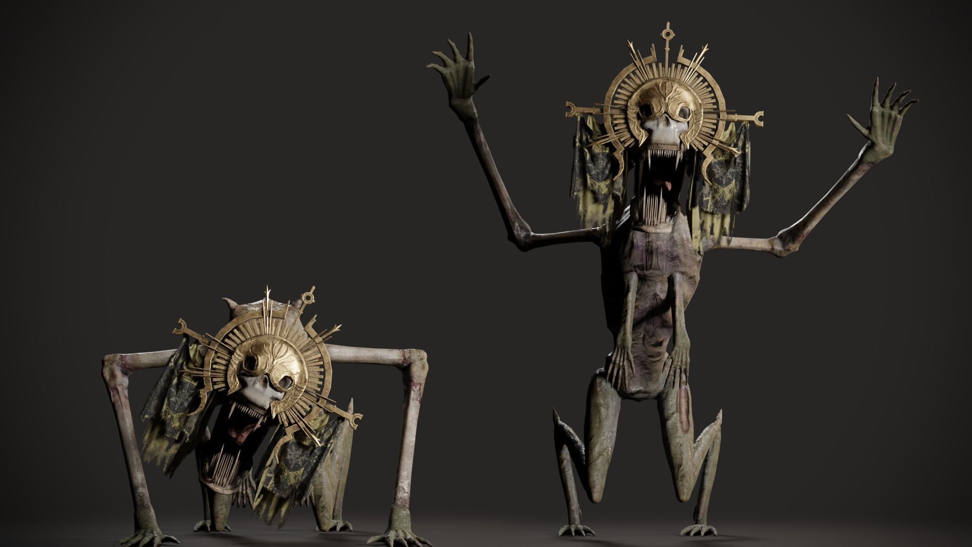 Religious Monster Low-poly 3D model_12