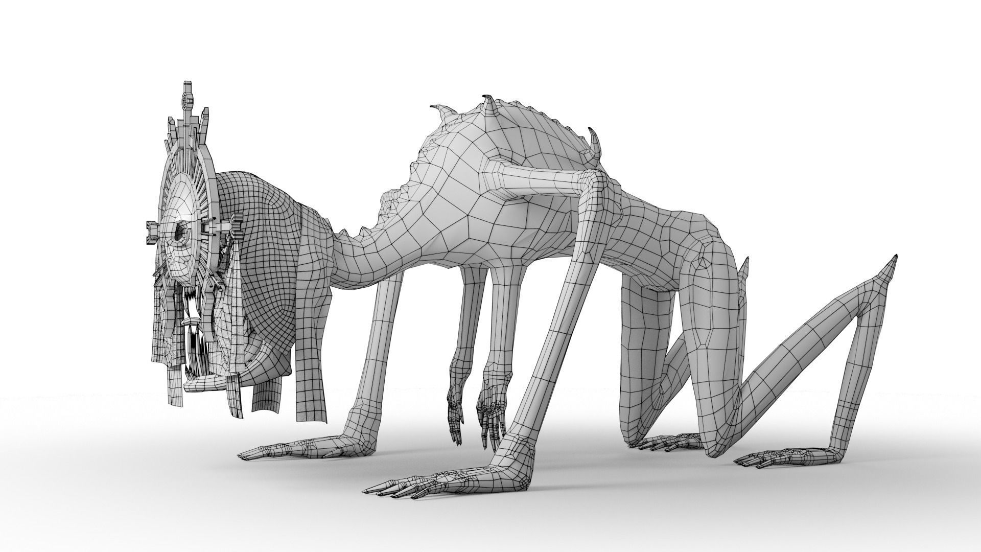 Religious Monster Low-poly 3D model_17