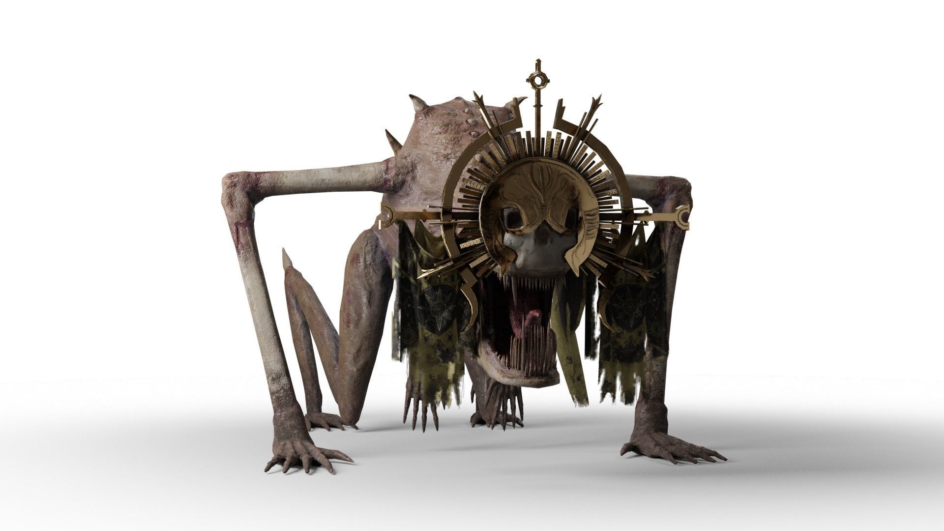 Religious Monster Low-poly 3D model_36
