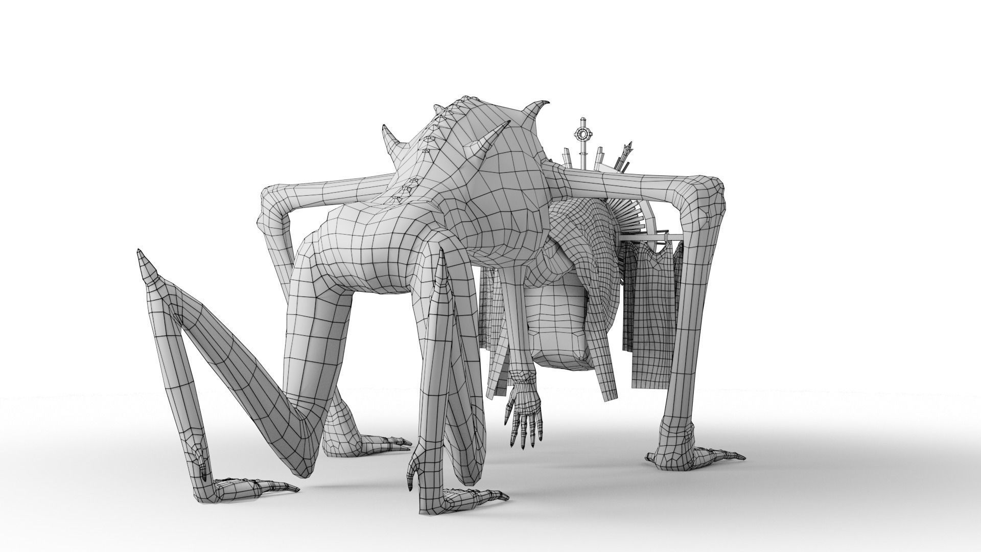 Religious Monster Low-poly 3D model_26