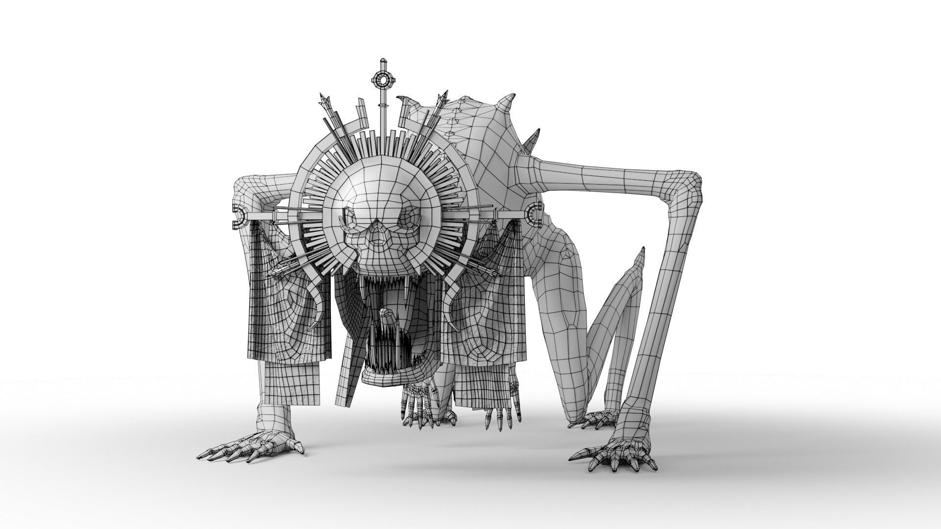 Religious Monster Low-poly 3D model_19