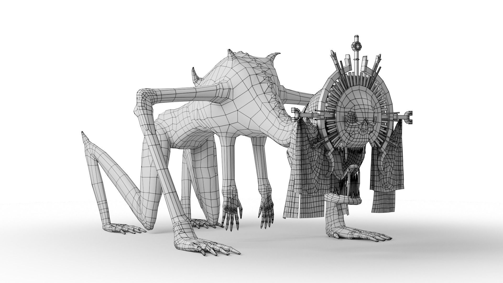 Religious Monster Low-poly 3D model_21