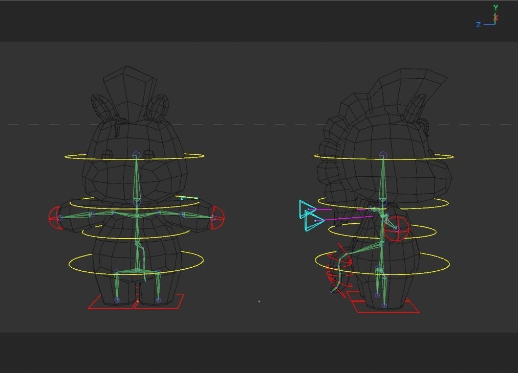 Rigged Cartoon Horse Low-poly 3D model_7