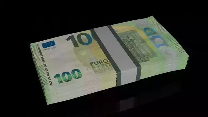 Money Stack 100 Euro-Bills 3D model
