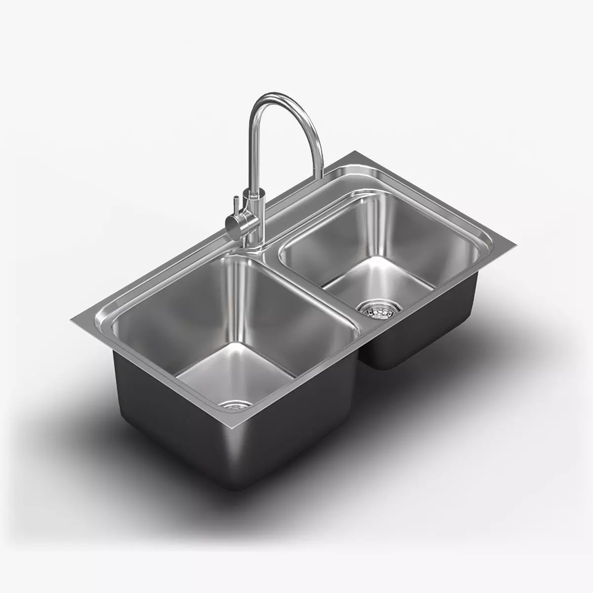 Kitchen Sink and Faucet V1 3D model