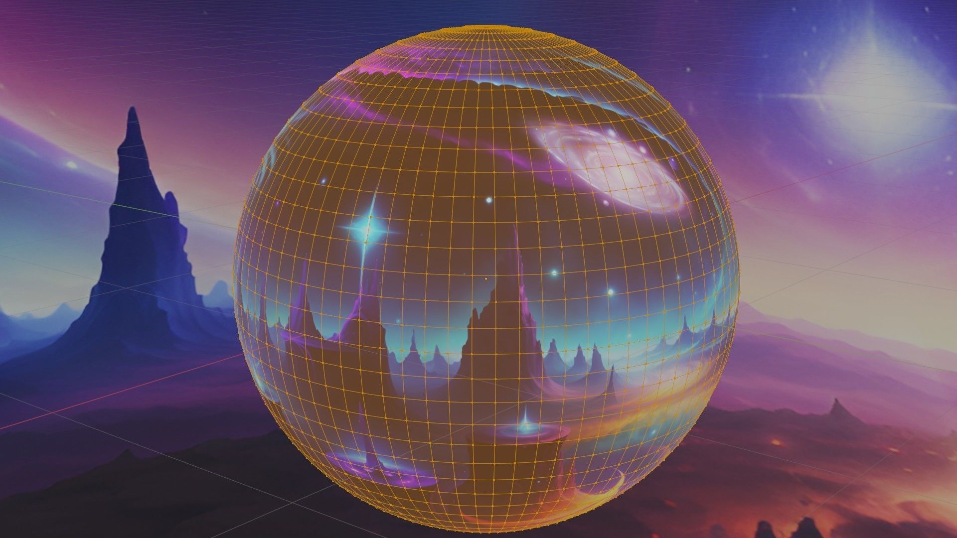 Panoramic Sky SET - Celestial Odyssey 03 - 3D mesh and Sphere Low-poly 3D model_1