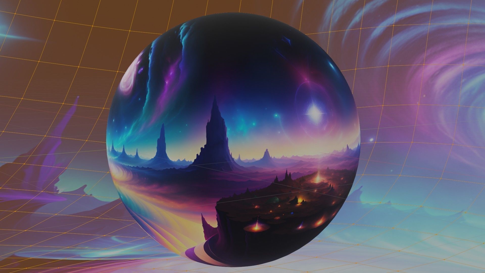 Panoramic Sky SET - Celestial Odyssey 03 - 3D mesh and Sphere Low-poly 3D model_7