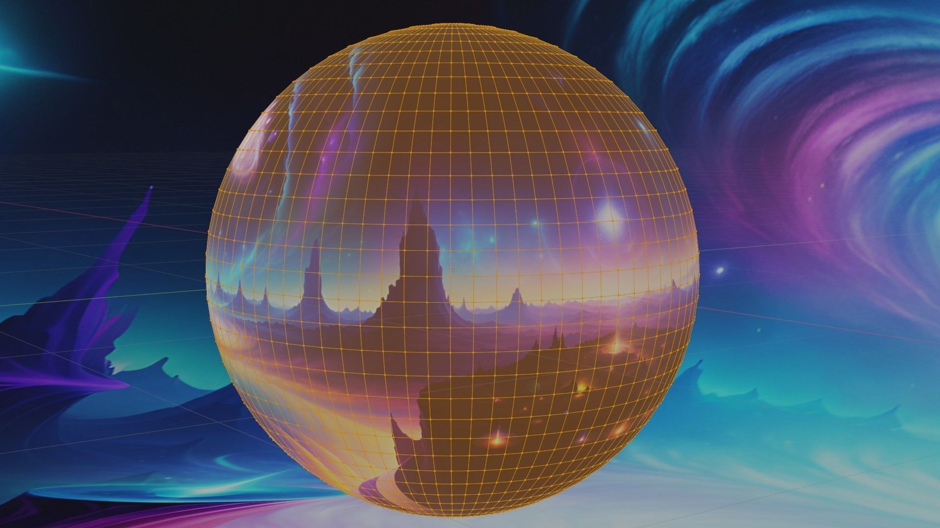 Panoramic Sky SET - Celestial Odyssey 03 - 3D mesh and Sphere Low-poly 3D model_8