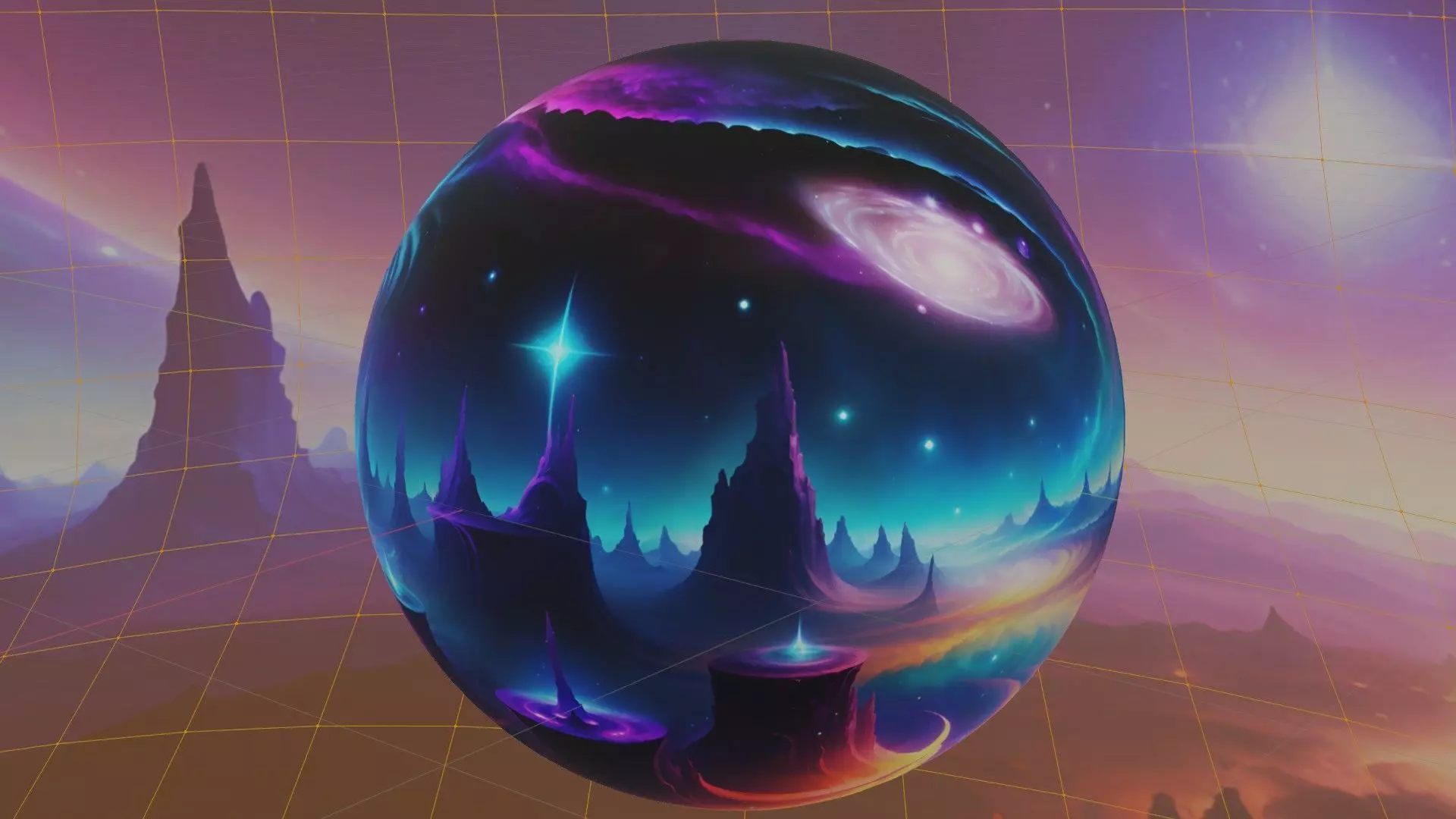 Panoramic Sky SET - Celestial Odyssey 03 - 3D mesh and Sphere Low-poly 3D model_0