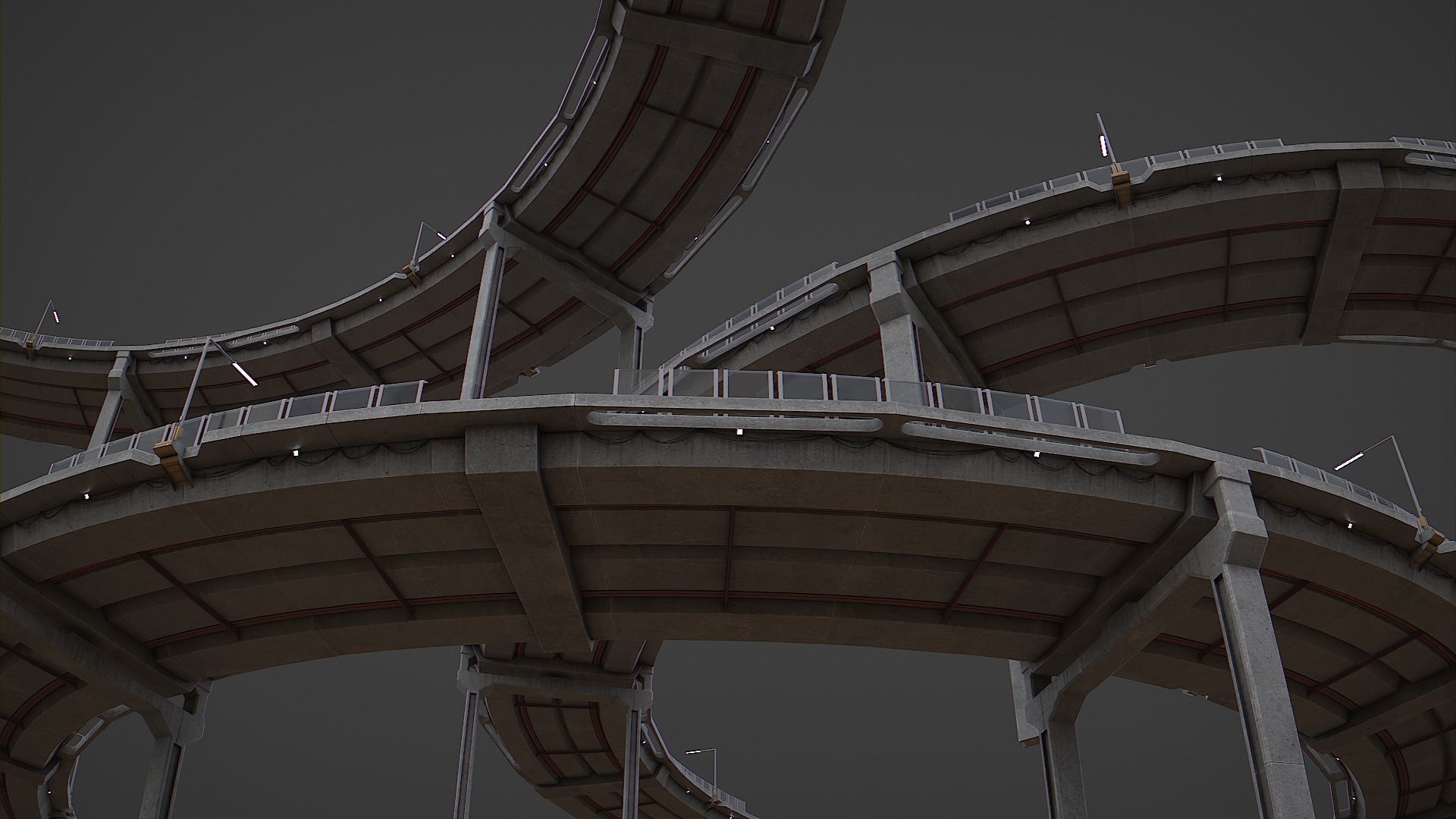 Cyberpunk Scifi Bridge Low-poly 3D model_5