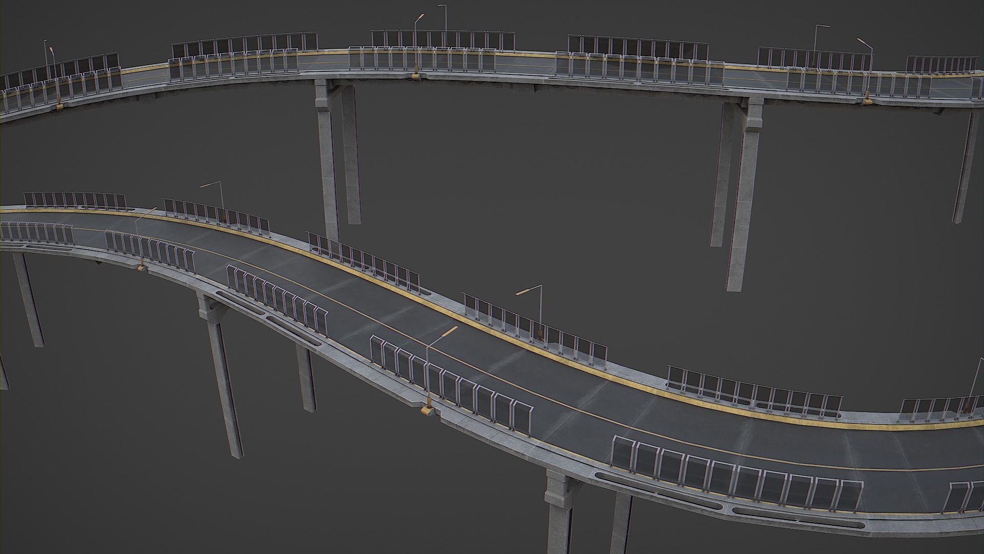 Cyberpunk Scifi Bridge Low-poly 3D model_4