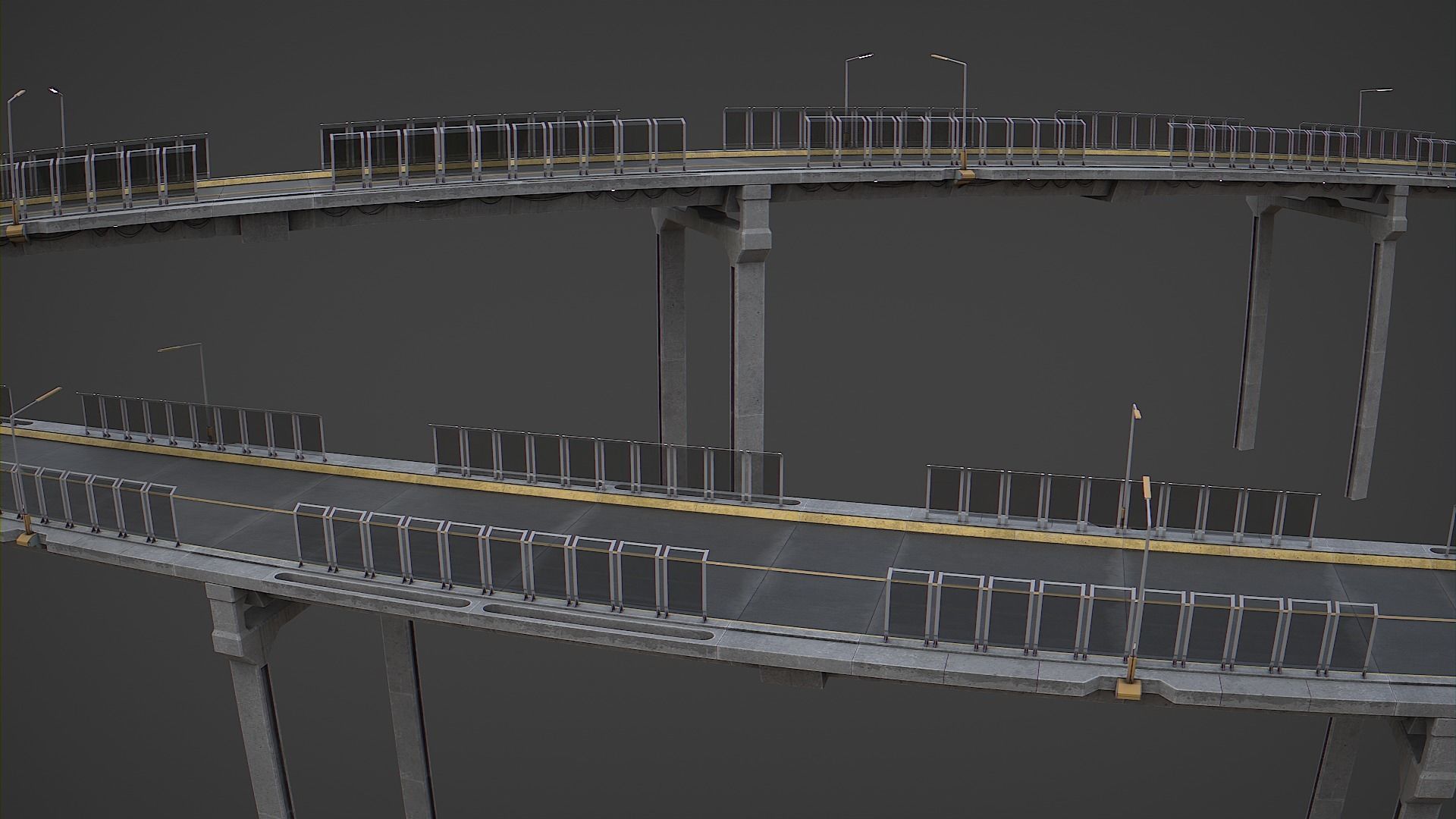 Cyberpunk Scifi Bridge Low-poly 3D model_3