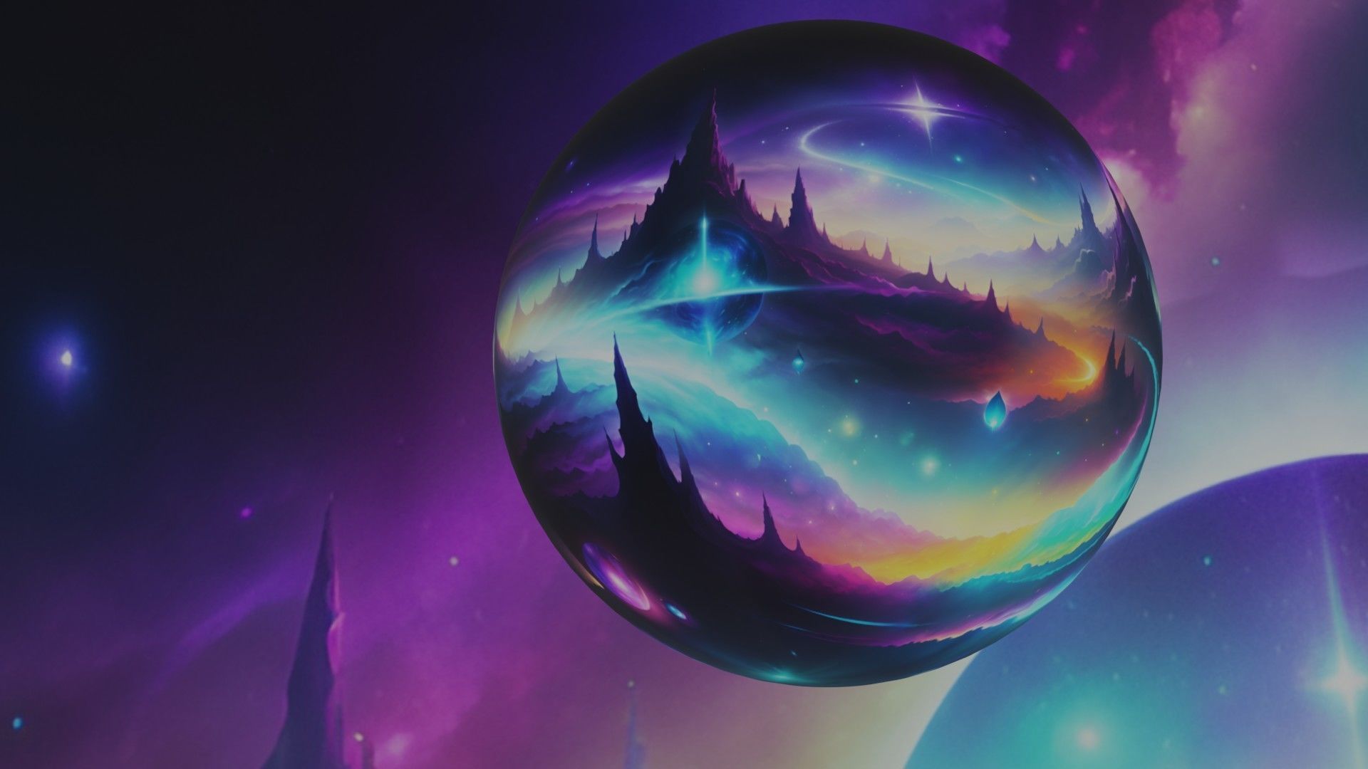 Panoramic Sky SET - Celestial Odyssey 04 - 3D mesh and Sphere Low-poly 3D model_6