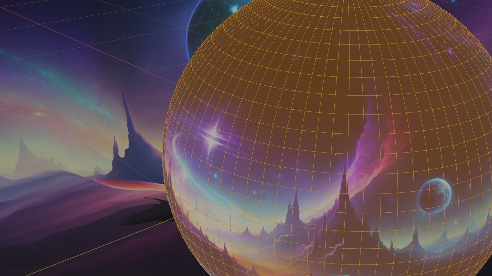 Panoramic Sky SET - Celestial Odyssey 04 - 3D mesh and Sphere Low-poly 3D model_12