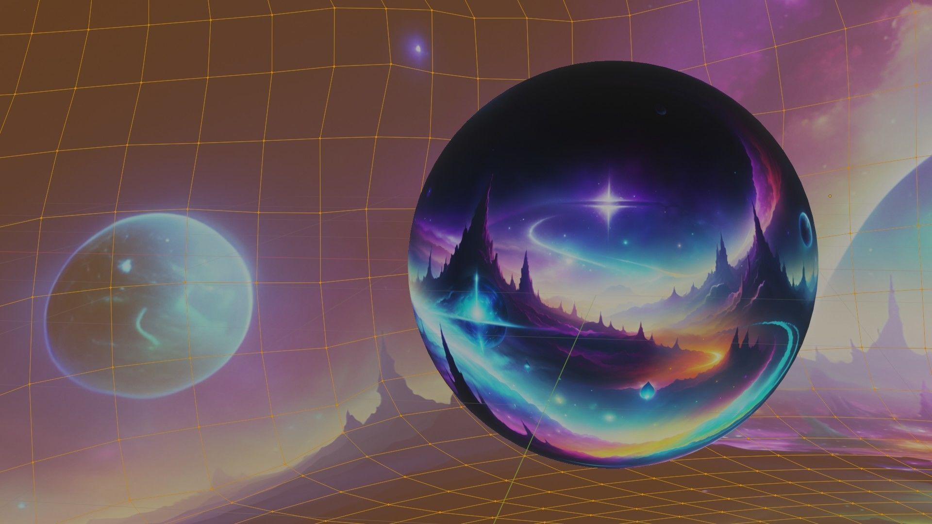 Panoramic Sky SET - Celestial Odyssey 04 - 3D mesh and Sphere Low-poly 3D model_9