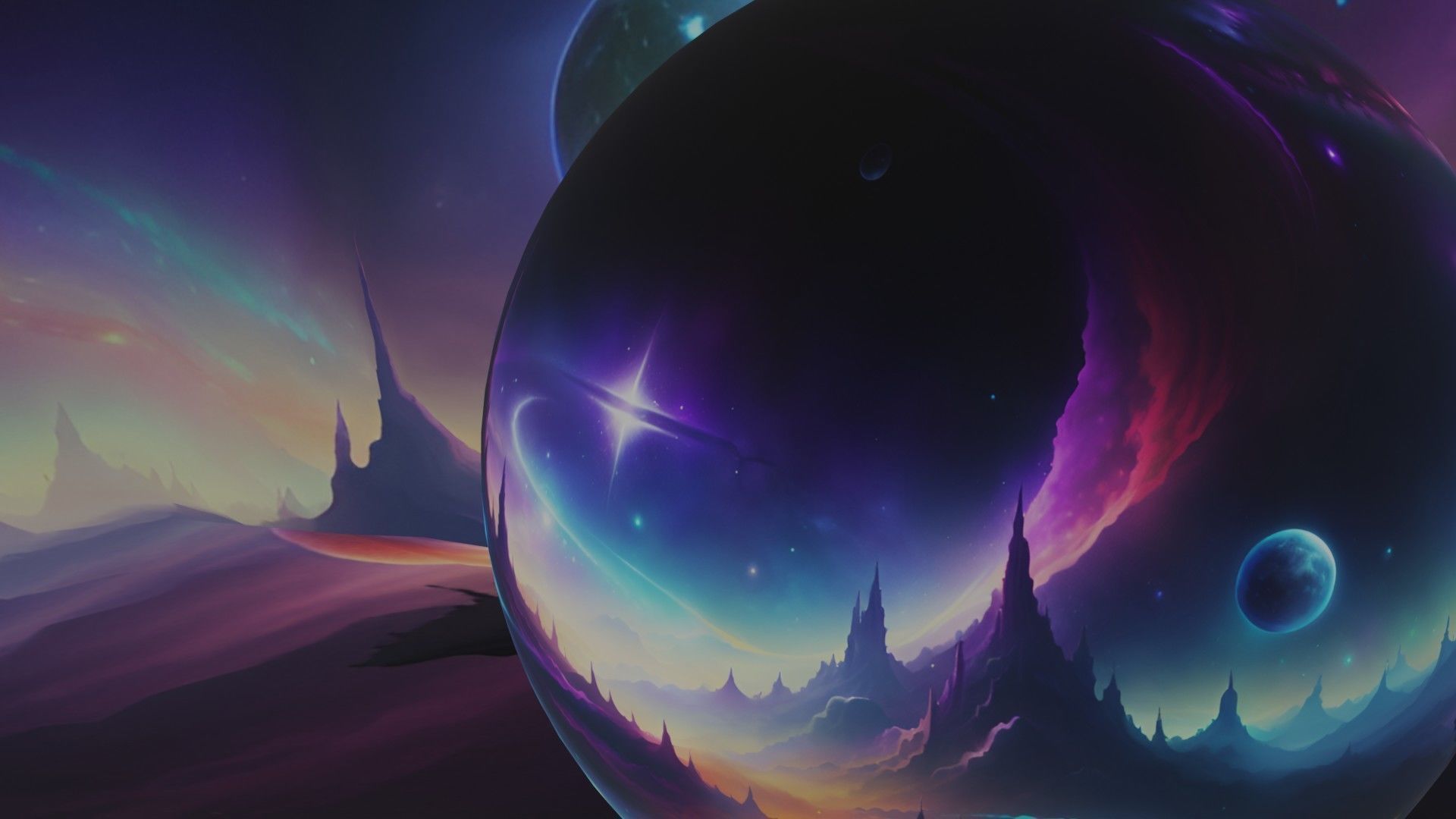 Panoramic Sky SET - Celestial Odyssey 04 - 3D mesh and Sphere Low-poly 3D model_5