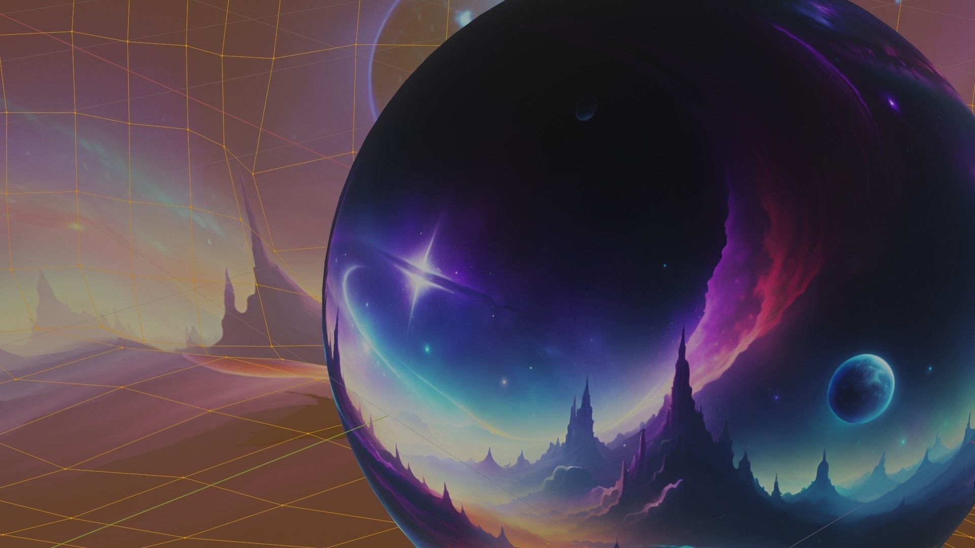 Panoramic Sky SET - Celestial Odyssey 04 - 3D mesh and Sphere Low-poly 3D model_11