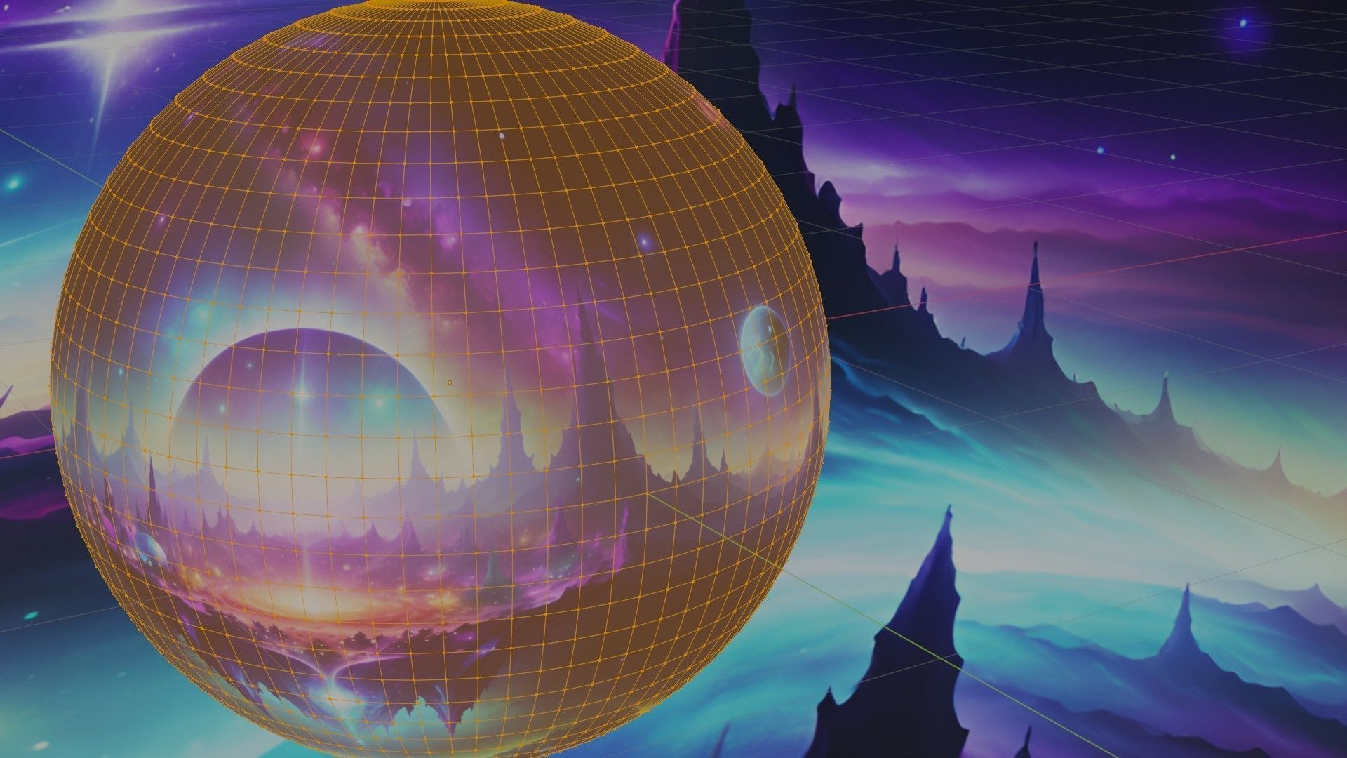 Panoramic Sky SET - Celestial Odyssey 04 - 3D mesh and Sphere Low-poly 3D model_2