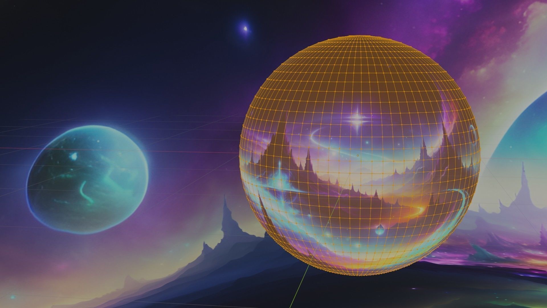 Panoramic Sky SET - Celestial Odyssey 04 - 3D mesh and Sphere Low-poly 3D model_8