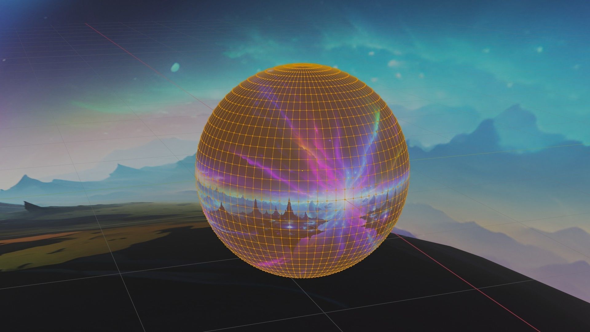 Panoramic Sky SET - Celestial Odyssey 05 - 3D mesh and Sphere Low-poly 3D model_2
