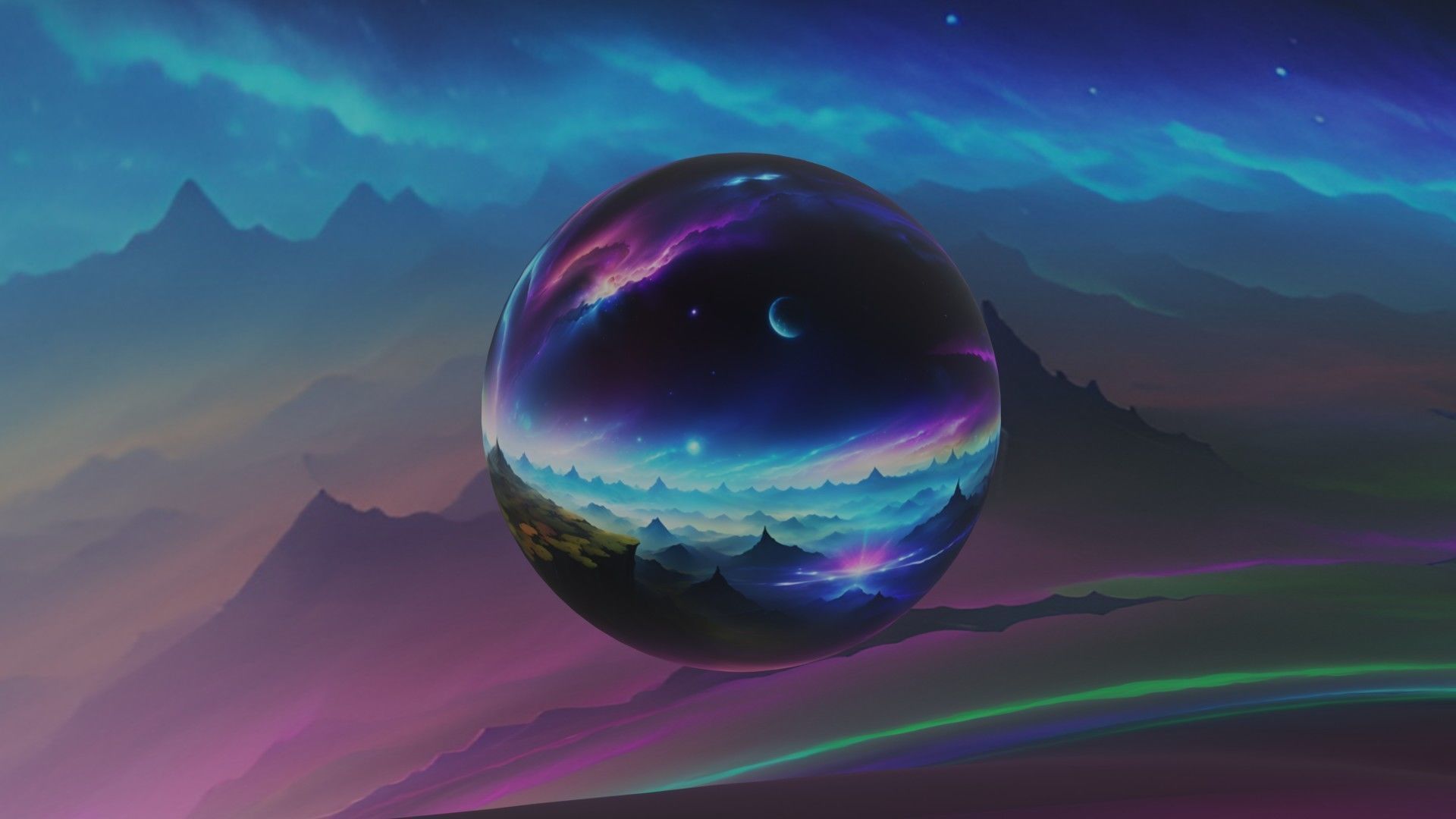 Panoramic Sky SET - Celestial Odyssey 05 - 3D mesh and Sphere Low-poly 3D model_7