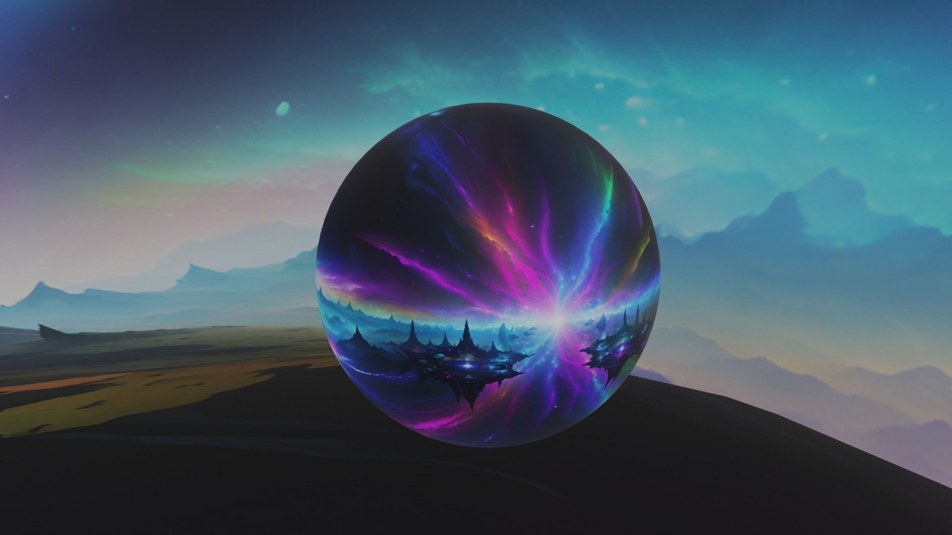 Panoramic Sky SET - Celestial Odyssey 05 - 3D mesh and Sphere Low-poly 3D model_6