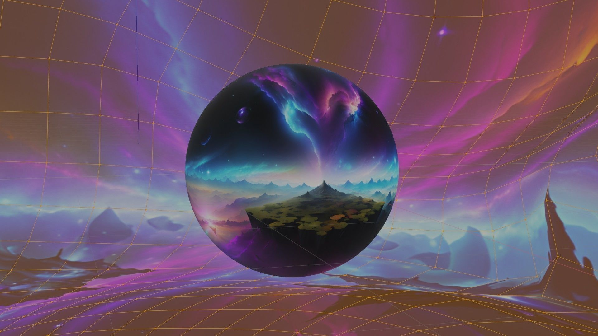 Panoramic Sky SET - Celestial Odyssey 05 - 3D mesh and Sphere Low-poly 3D model_3