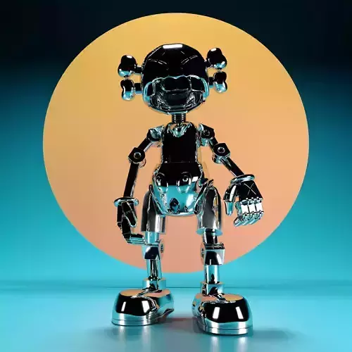 Kaws x Hajime Sorayama  No Future Companion Black Chrome 3D model