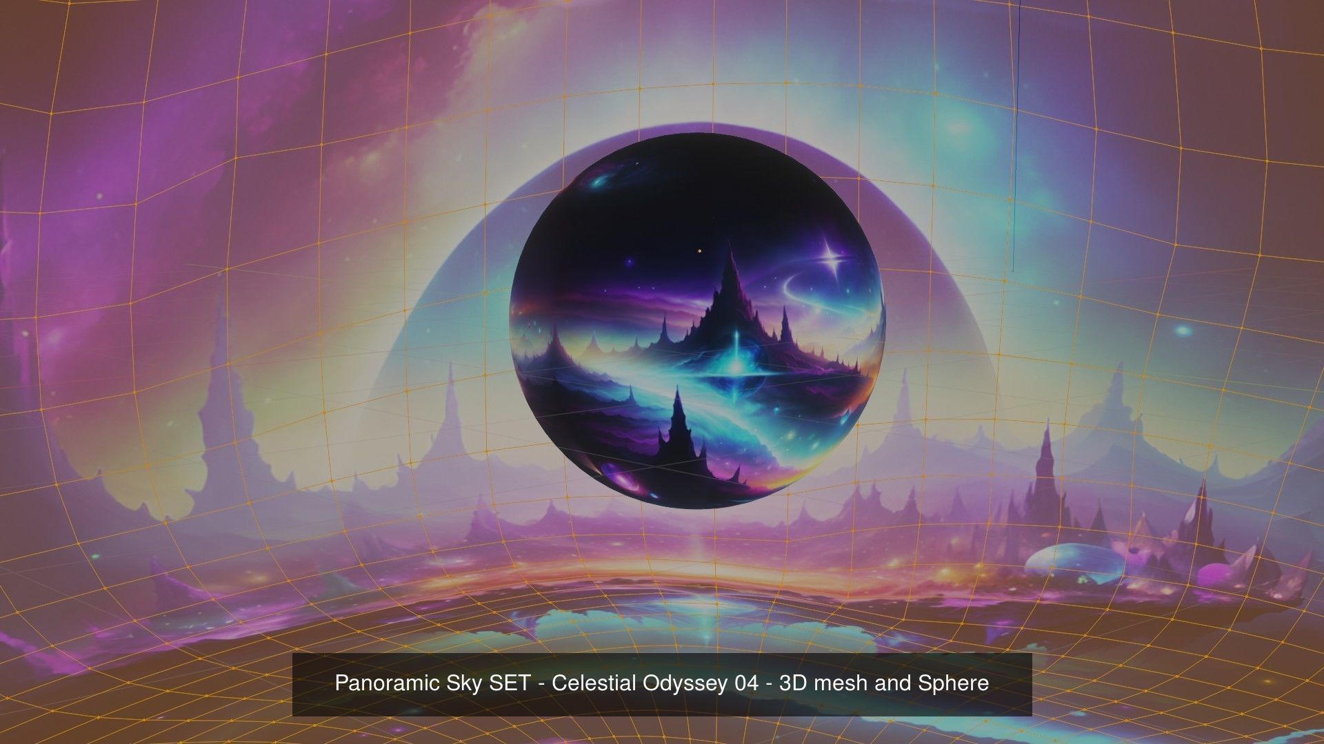 Panoramic Sky BUNDLE - Celestial Odyssey - 3D mesh and Sphere 3D Model Collection_1