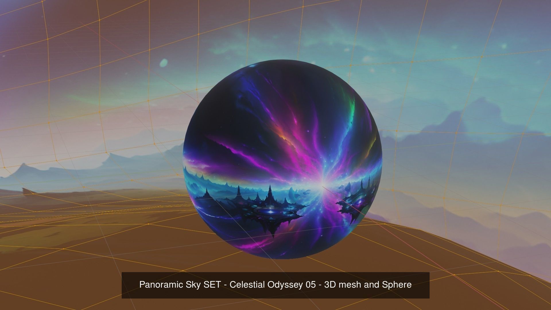 Panoramic Sky BUNDLE - Celestial Odyssey - 3D mesh and Sphere 3D Model Collection_5
