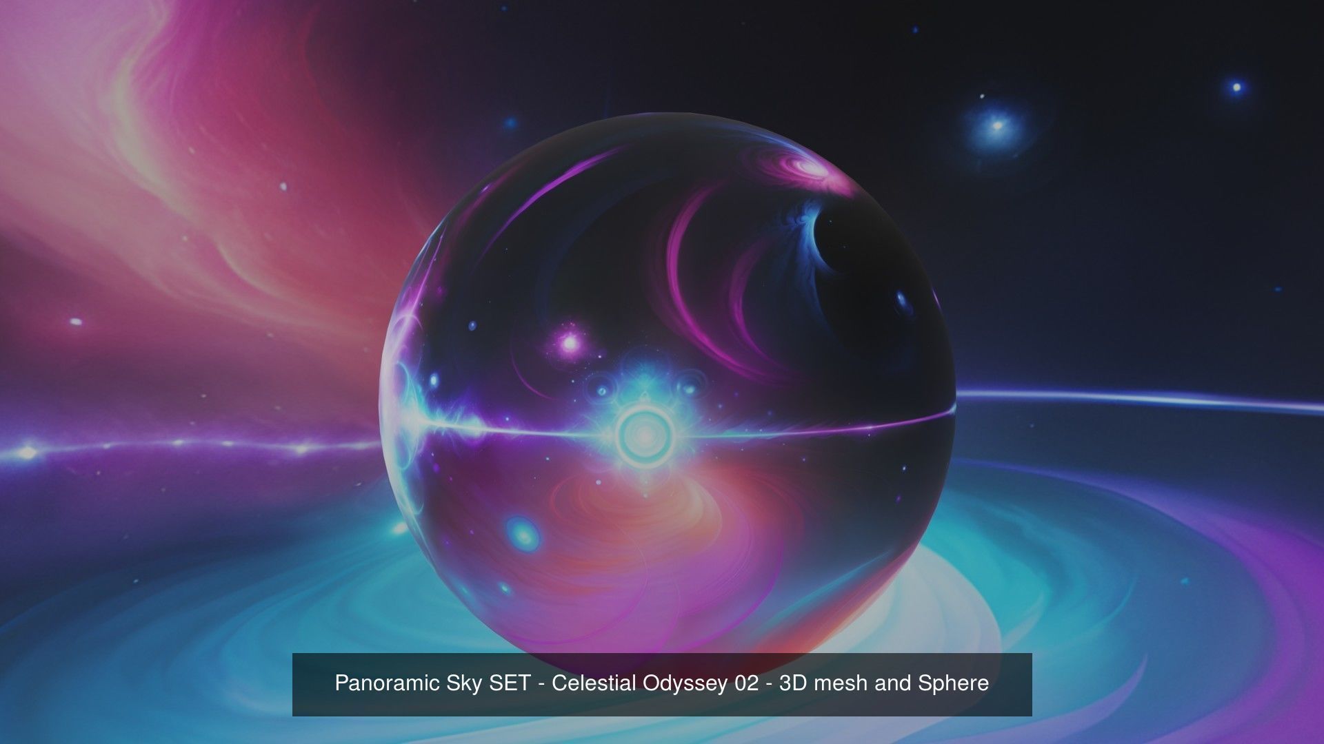 Panoramic Sky BUNDLE - Celestial Odyssey - 3D mesh and Sphere 3D Model Collection_3