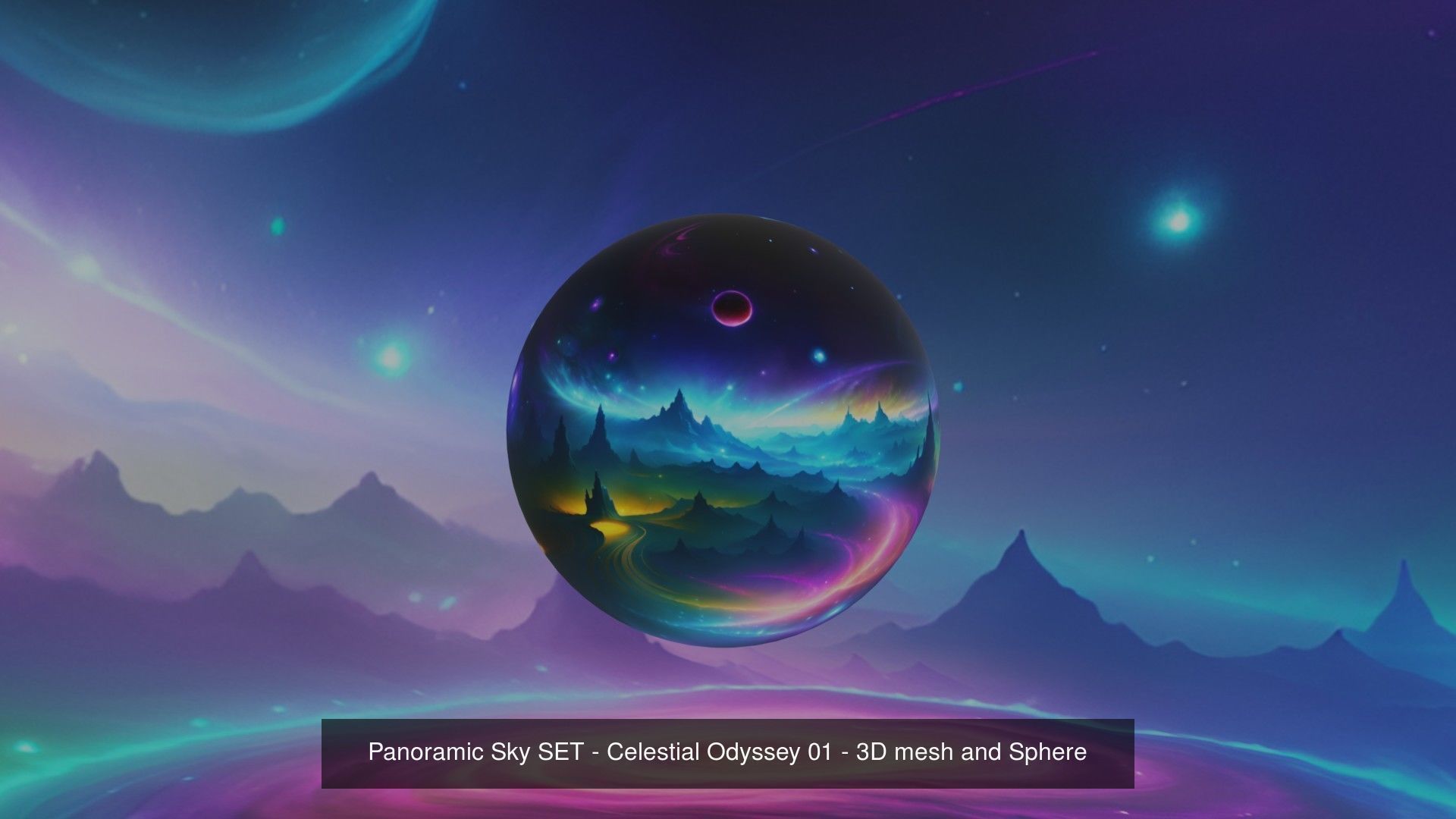 Panoramic Sky BUNDLE - Celestial Odyssey - 3D mesh and Sphere 3D Model Collection_2