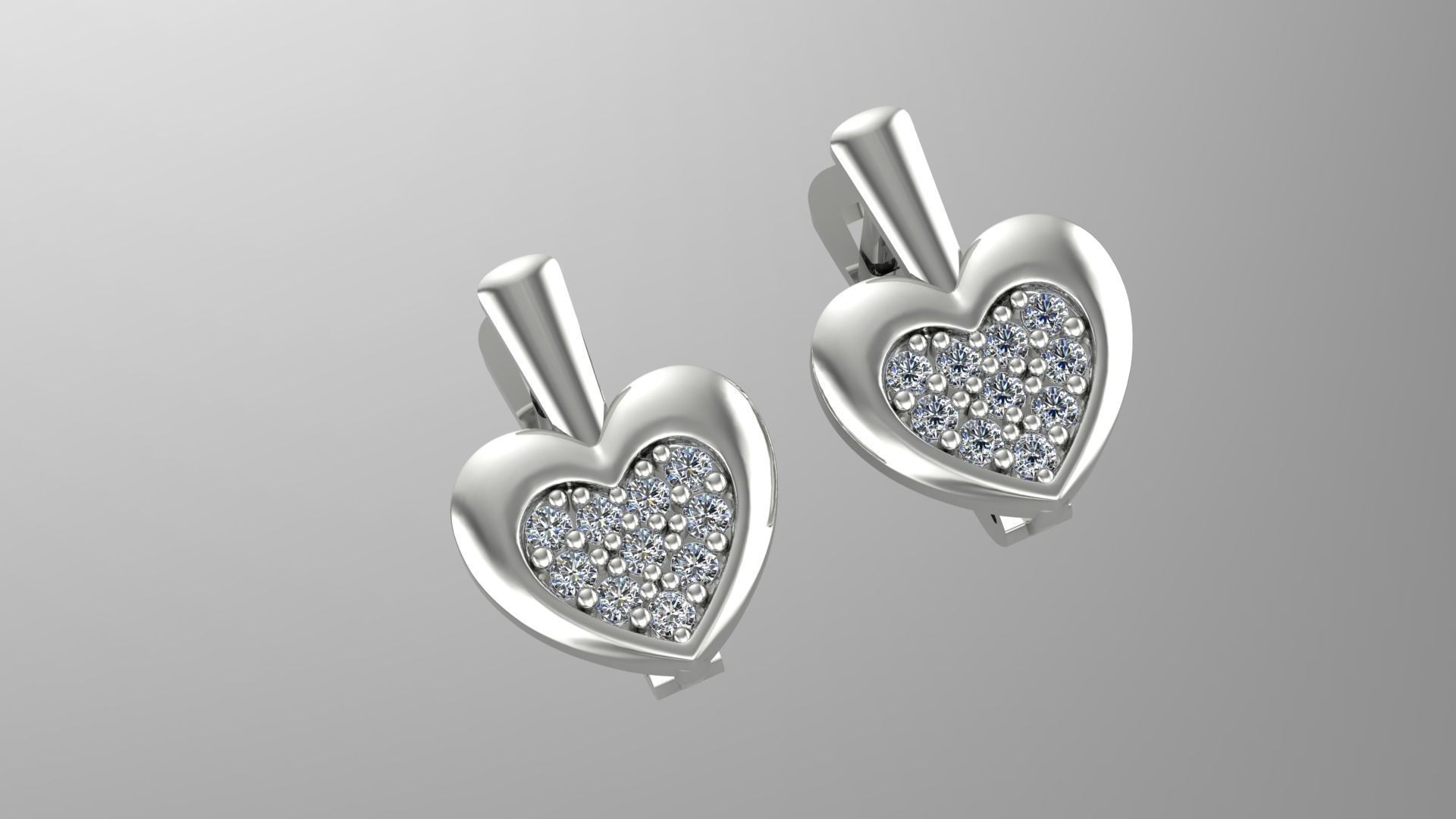 Heart Earrings 3D print model_1