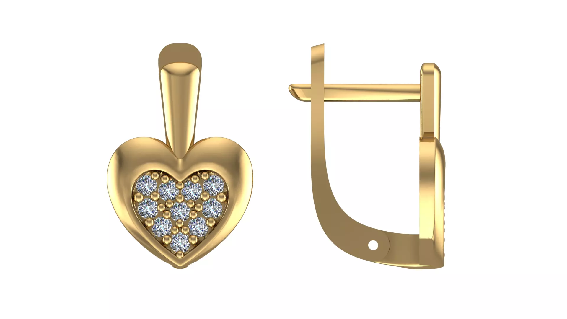 Heart Earrings 3D print model_0