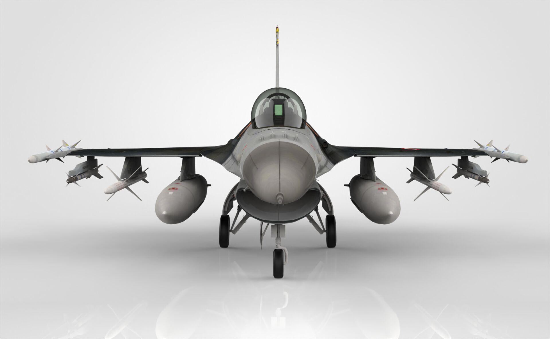 F-16 Fighting Falcon Low-poly 3D model_8