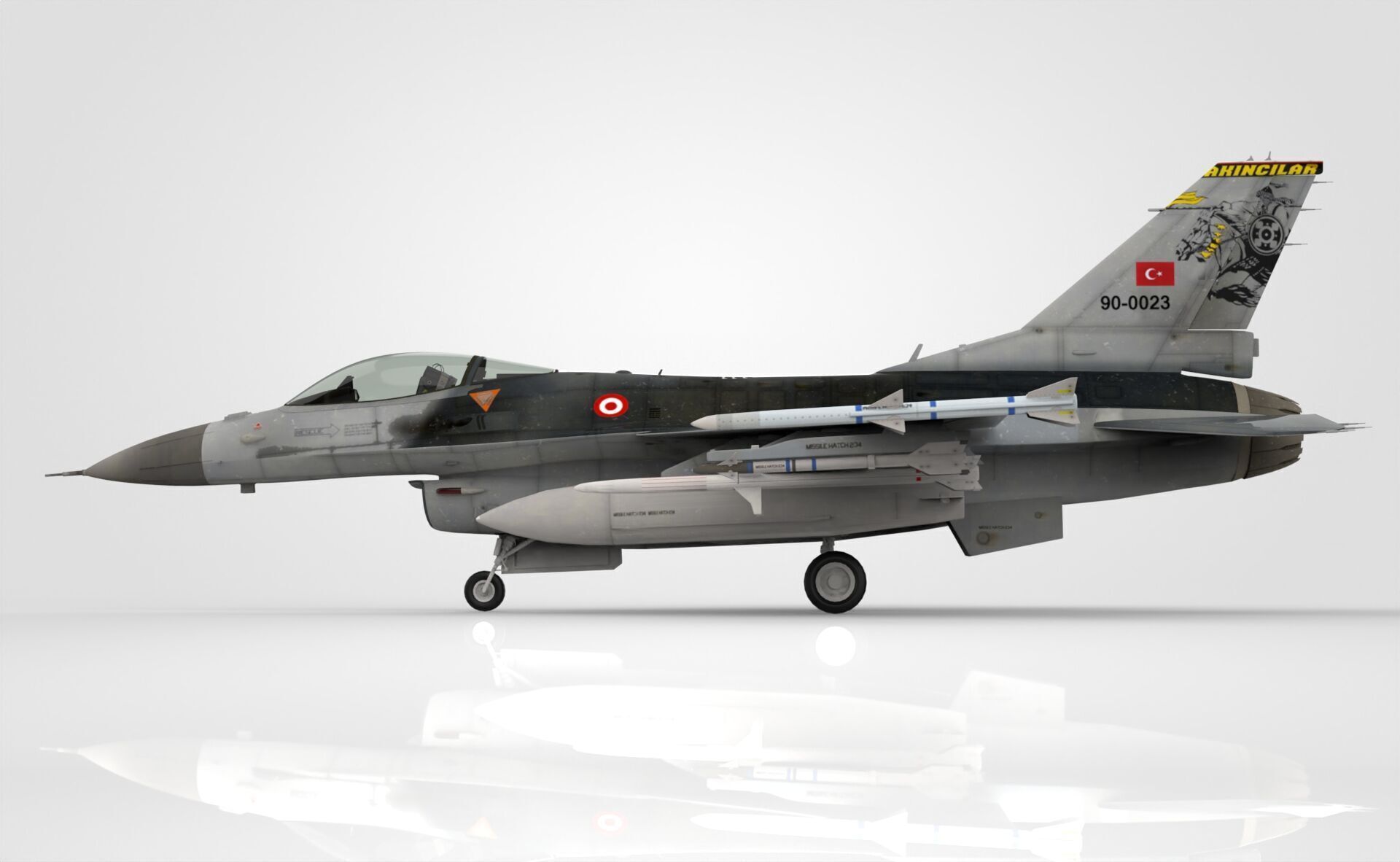 F-16 Fighting Falcon Low-poly 3D model_1