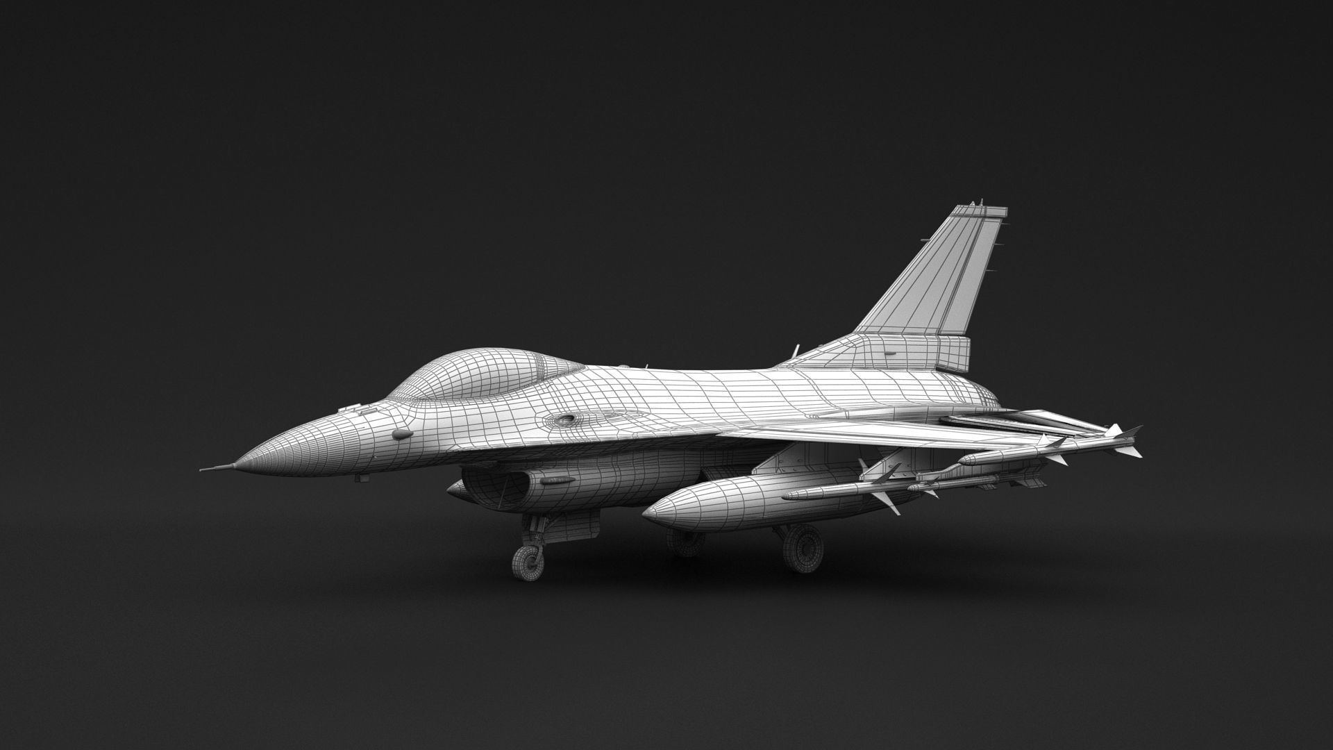 F-16 Fighting Falcon Low-poly 3D model_10