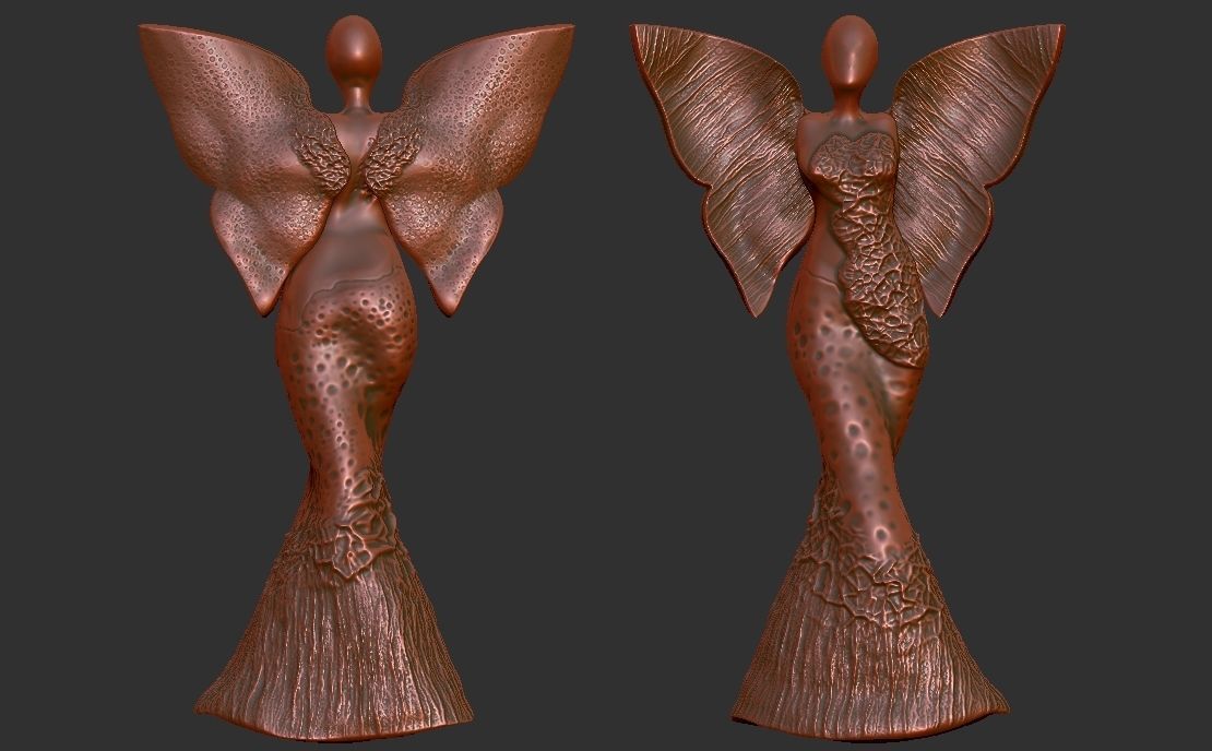 clay angel sculpture 3D print model_15