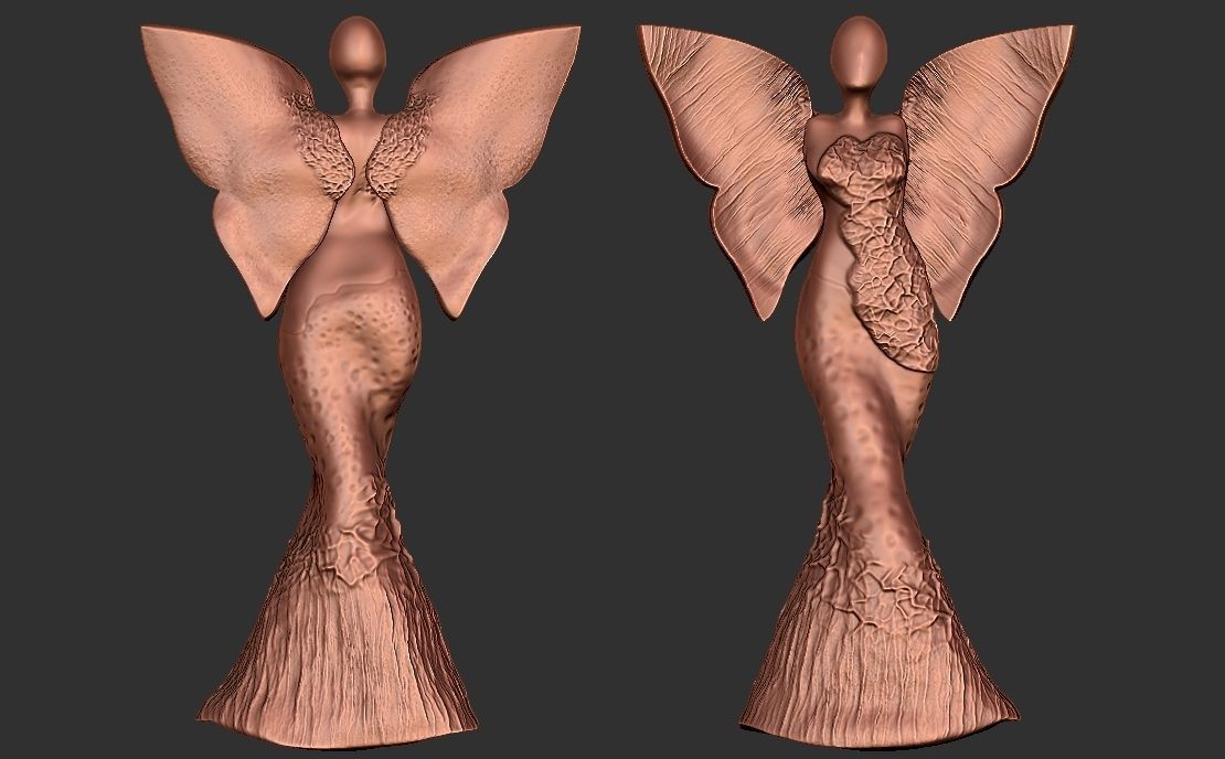 clay angel sculpture 3D print model_19