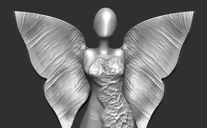 clay angel sculpture 3D print model
