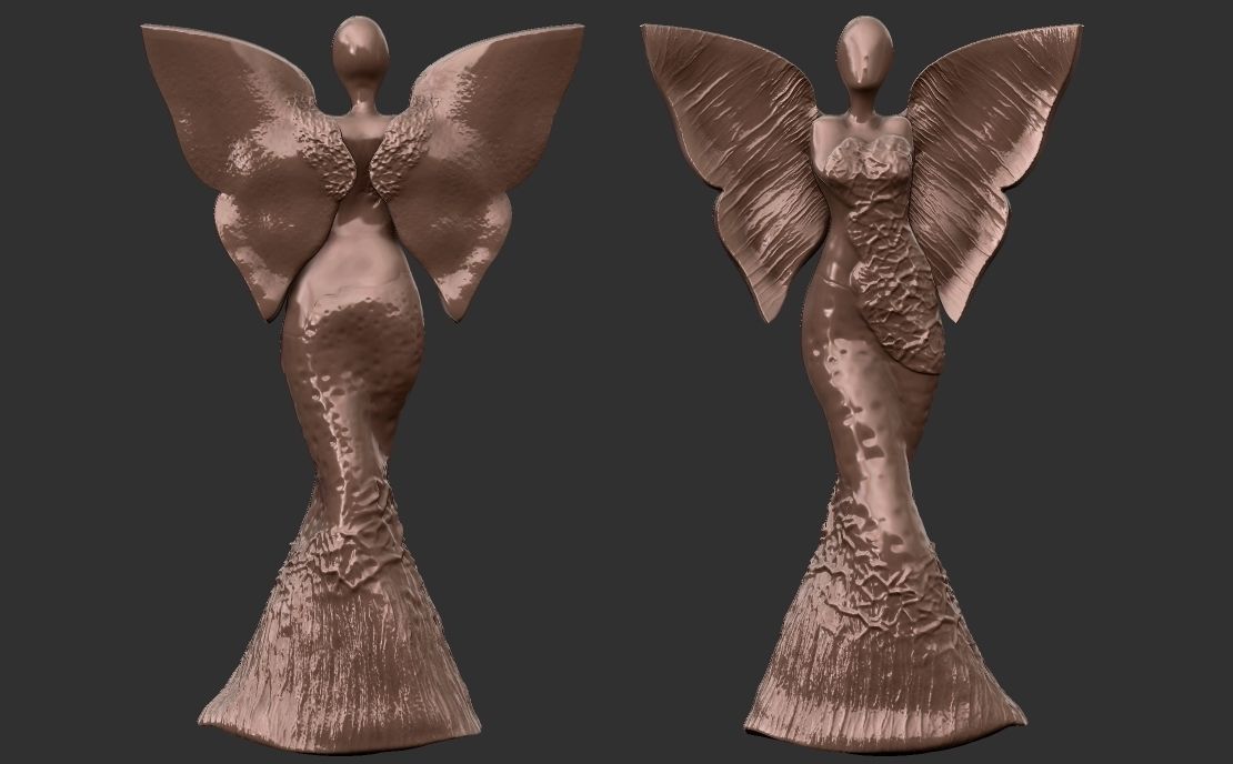 clay angel sculpture 3D print model_18