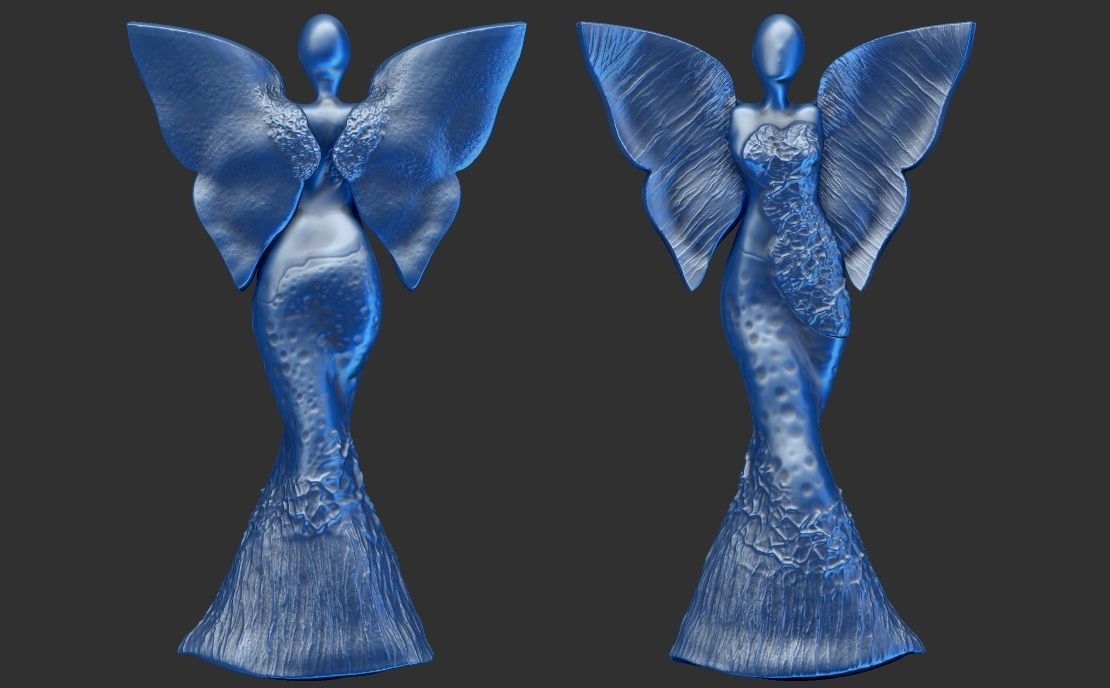 clay angel sculpture 3D print model_13