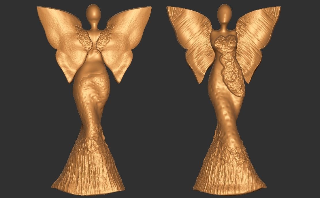 clay angel sculpture 3D print model_14