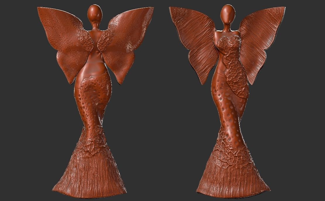 clay angel sculpture 3D print model_20