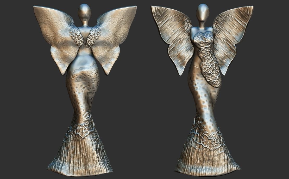 clay angel sculpture 3D print model_16