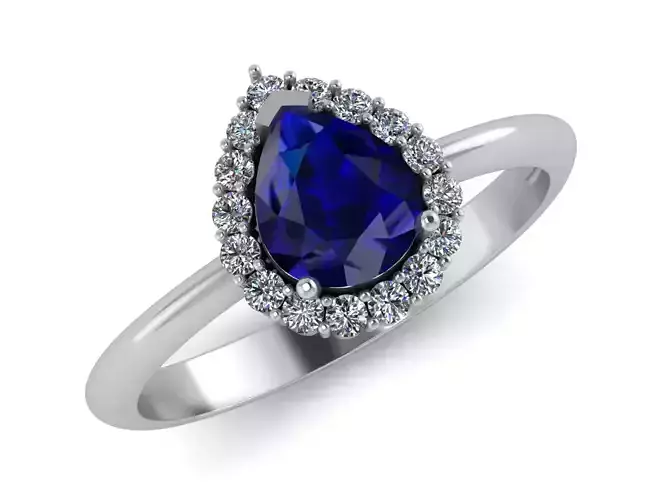 Pear engagement diamond ring